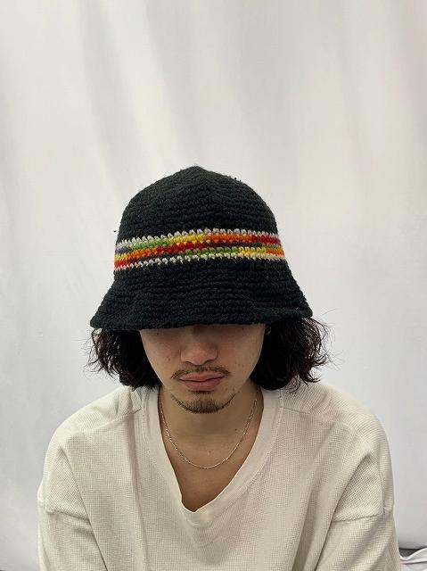 ハンドメイド ニットハット BLACK