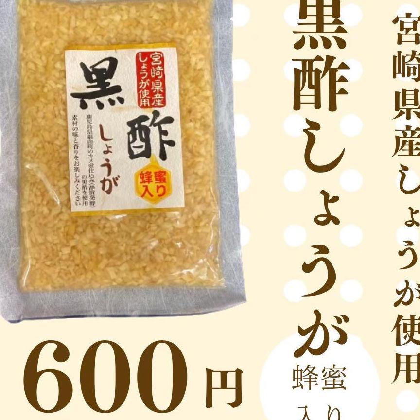 《蜂蜜入り》黒酢しょうが 1袋 クリックポスト対応 お漬物 宮崎県産 漬物